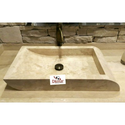 Traverten modern kare lavabo  hemen sepete ekle) (kargo bedava) 