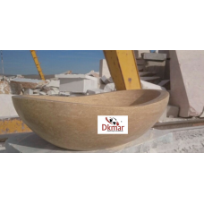 Traverten balıkçı kayık lavabo 